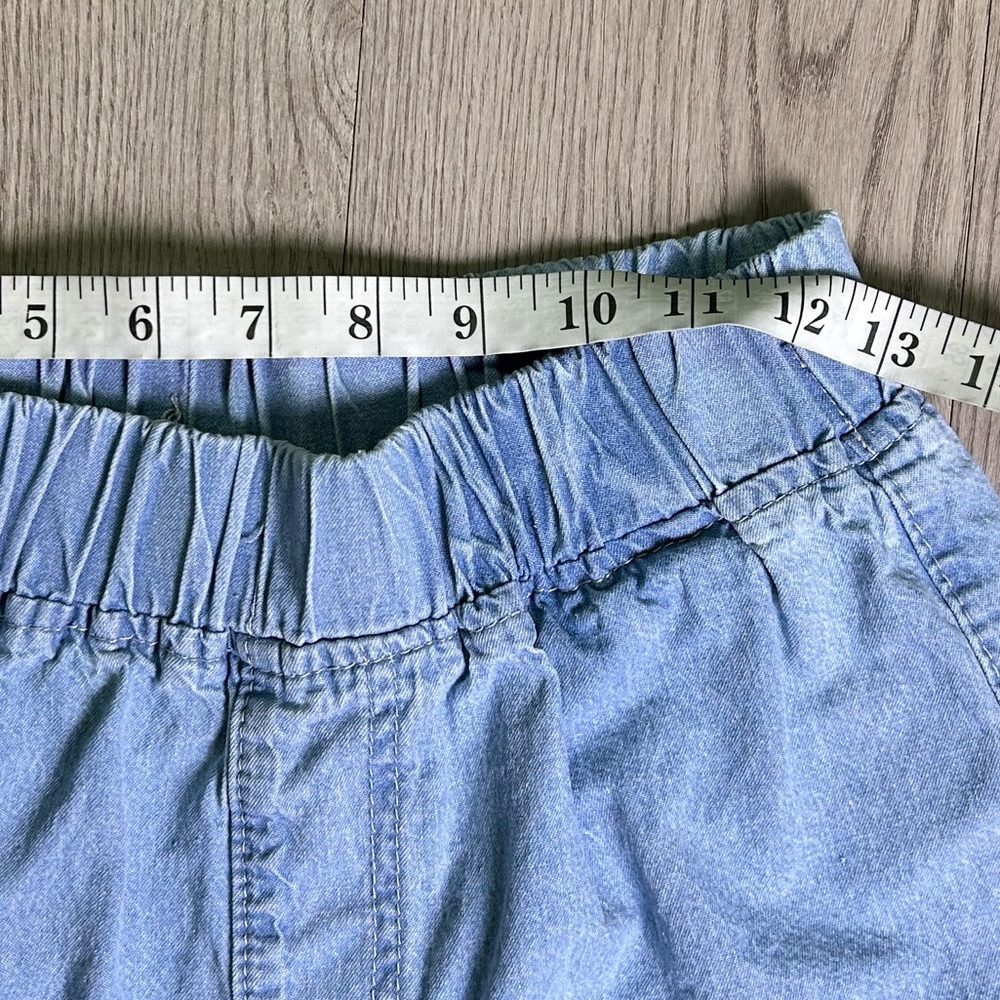 Women’s High Waist Wide Leg Light Blue Jeans 100% Cotton Size Medium - Picture 6 of 13